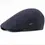 Thumbnail: Dark blue flat cap headwear, ribbed texture, metallic accent, fashion accessory item.