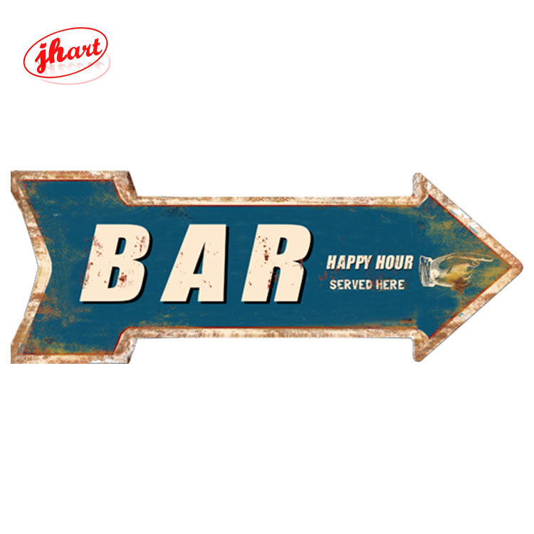 Thumbnail: Retro bar sign points right, reading BAR, Happy Hour served here.
