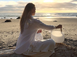 Sound-bath guided breathwork on the beach
