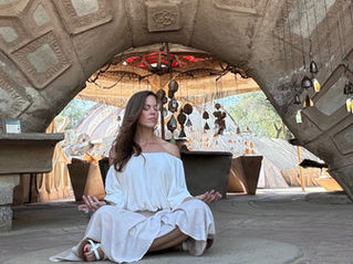 View of mindful breathwork practice