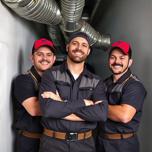 Duct cleaning 3 technicians with his arms fold and smiling .jpg