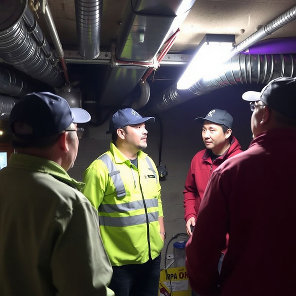 Group of technician discussing before cleaning the air ducts.jpg