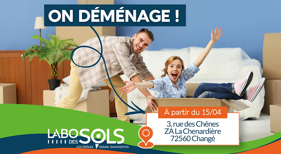 Illustration représentant un déménagement afin d'annoncer l'intégration de Labo Des Sols dans ses nouveaux locaux