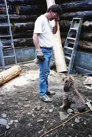 Safety officer Barney the dog consults with the boss