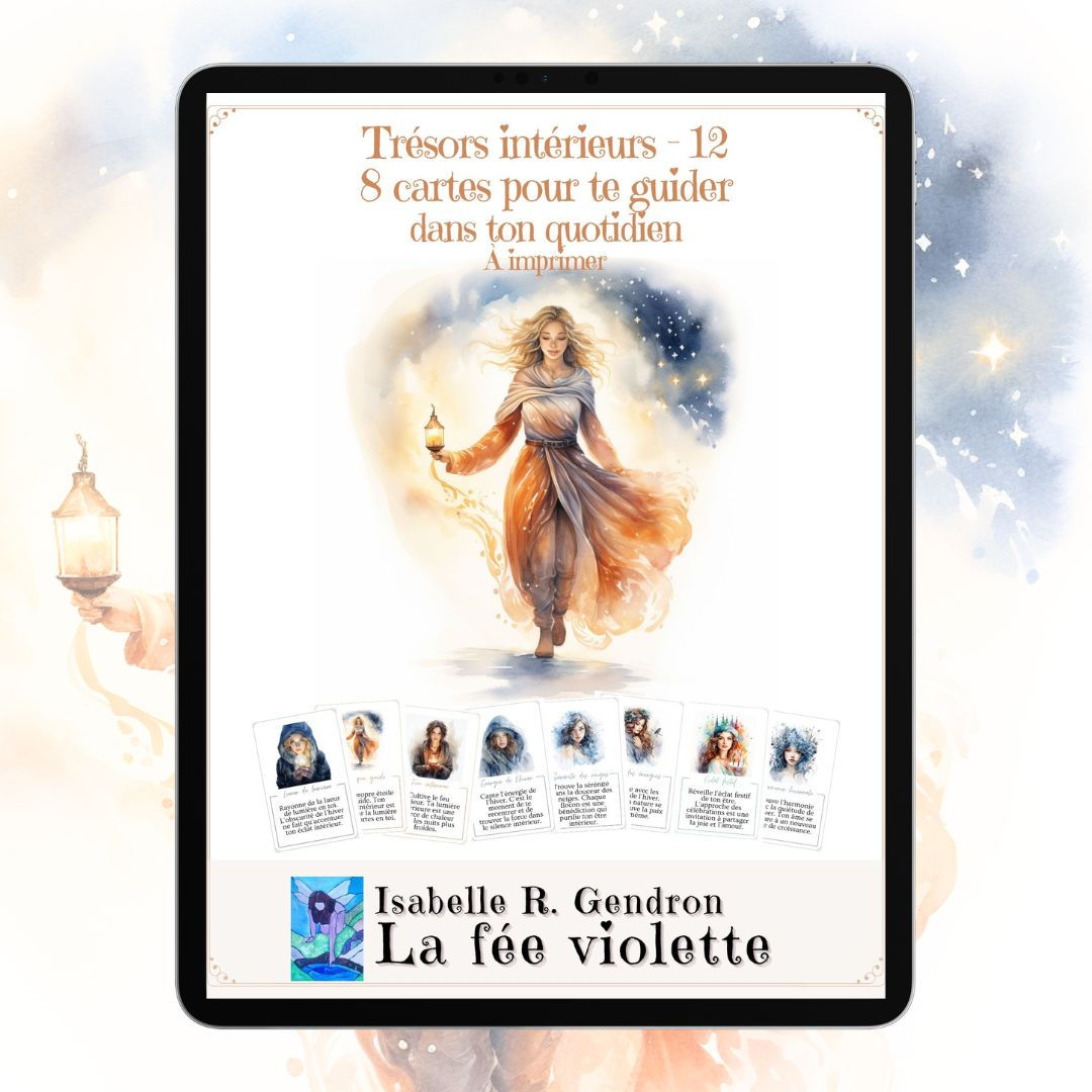 Ensemble de 8 cartes oracles : Trésors intérieurs - 12