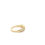 Thumbnail: 14K Gold Plated X Ring Simulated Diamond CZ Criss Cross Ring for Women