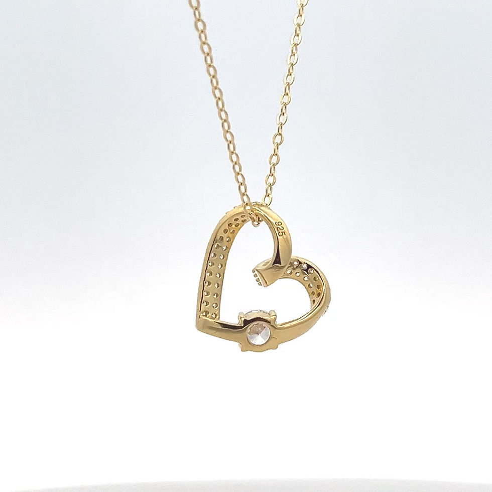 Thumbnail: Sterling Silver Heart-Shaped Pendant Fully Encrusted with Simulated Diamonds