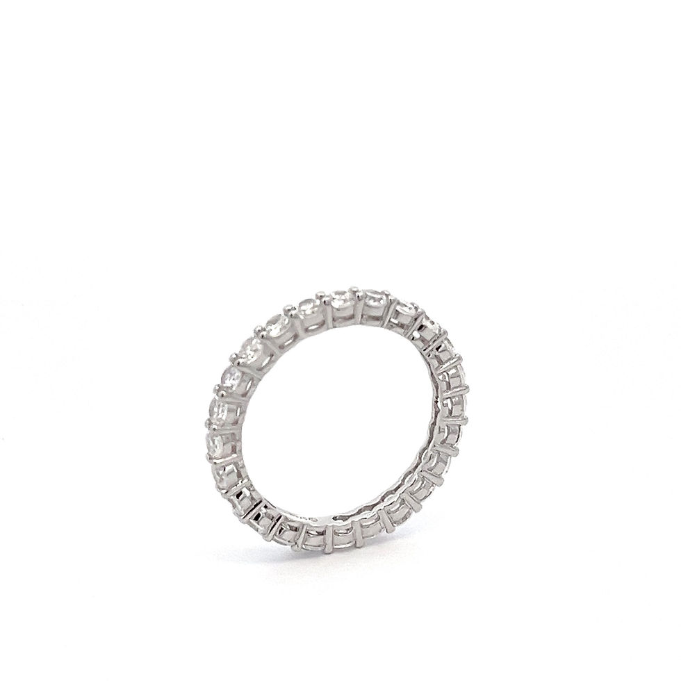 Thumbnail: 925 Sterling Silver with Simulated Diamond Ring Eternity Bands for Women