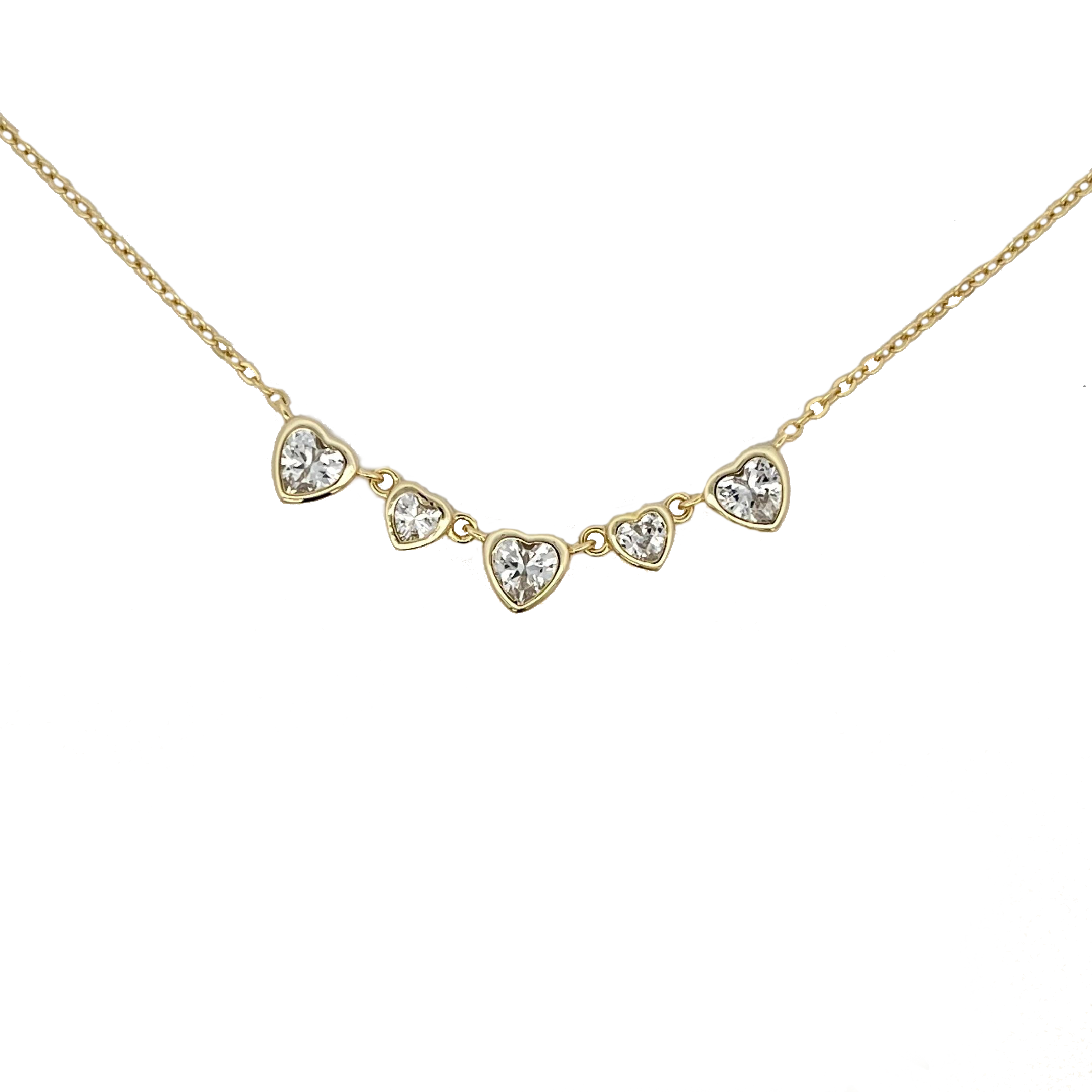 5 Hearts Necklace for Women