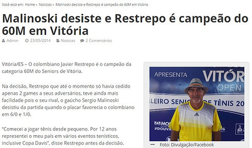 Javier Restrepo campeão de master categoria - 60 anos