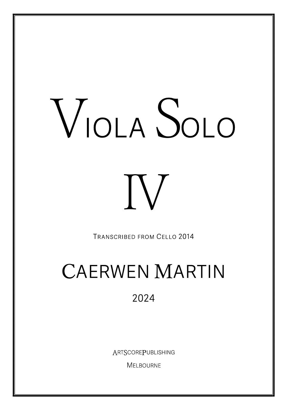 Viola Solo IV CAERWEN MARTIN