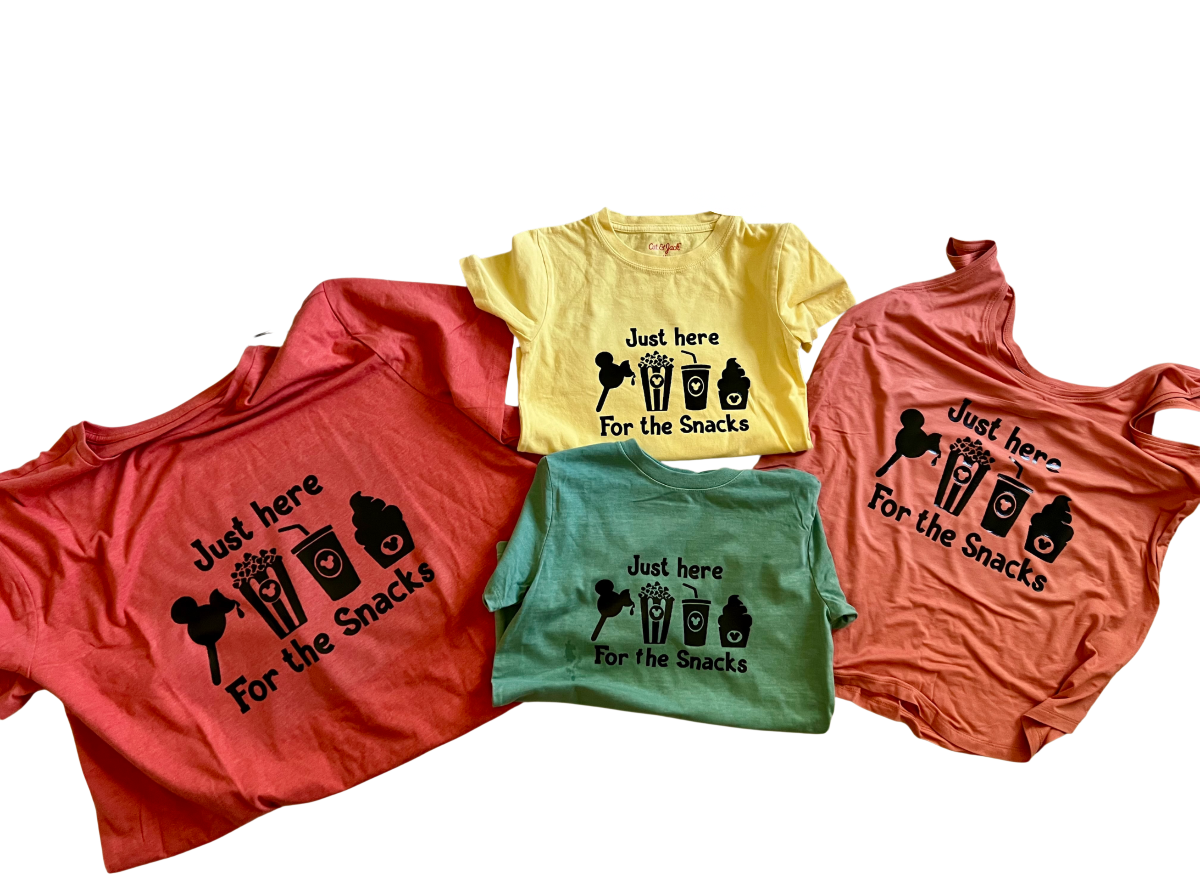 Disney Parks Inspired "Just Here for the Snacks" t shirt