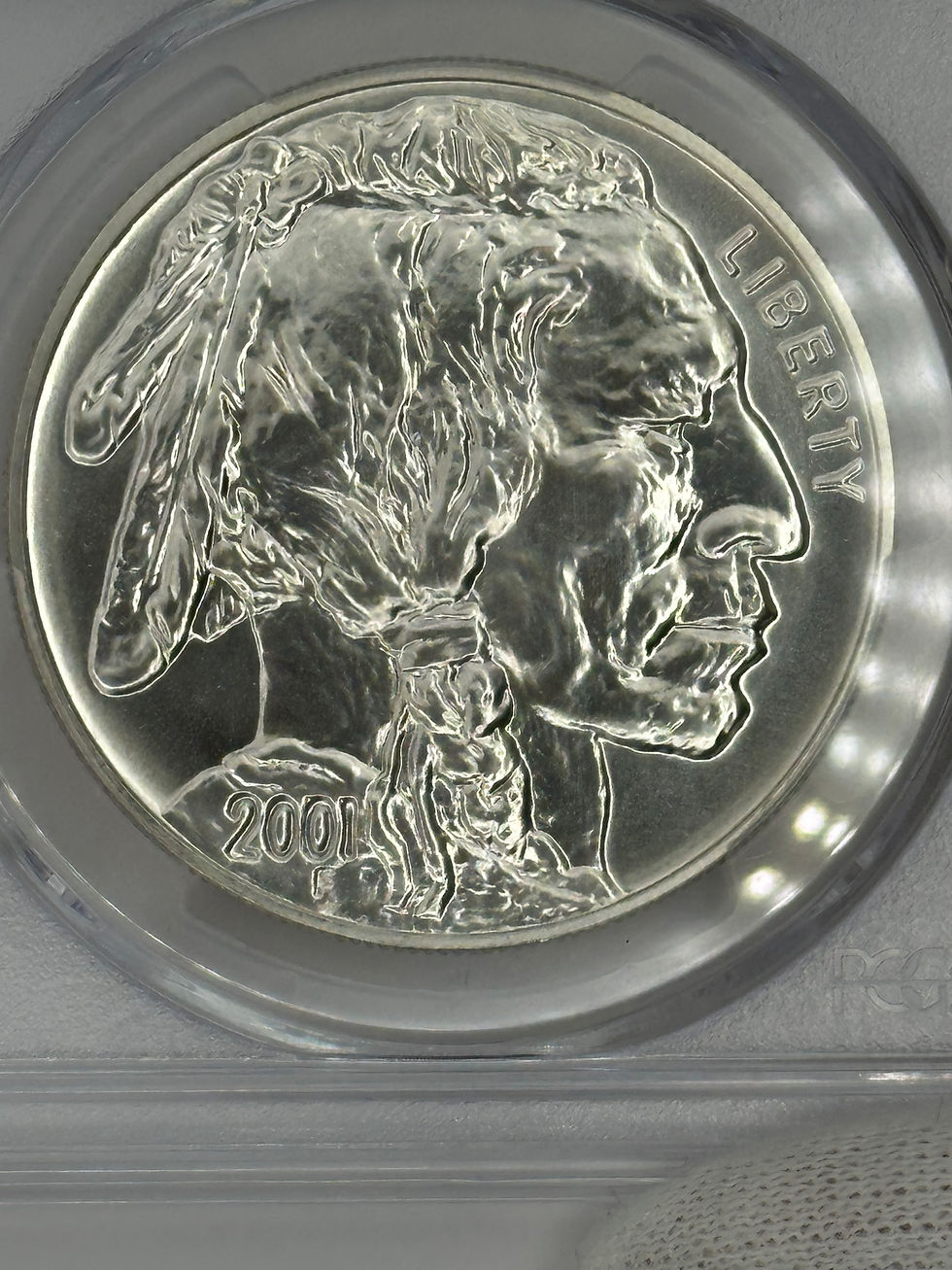 Thumbnail: 2001 D American Buffalo Silver Dollar PCGS MS-70 Black Diamond Label