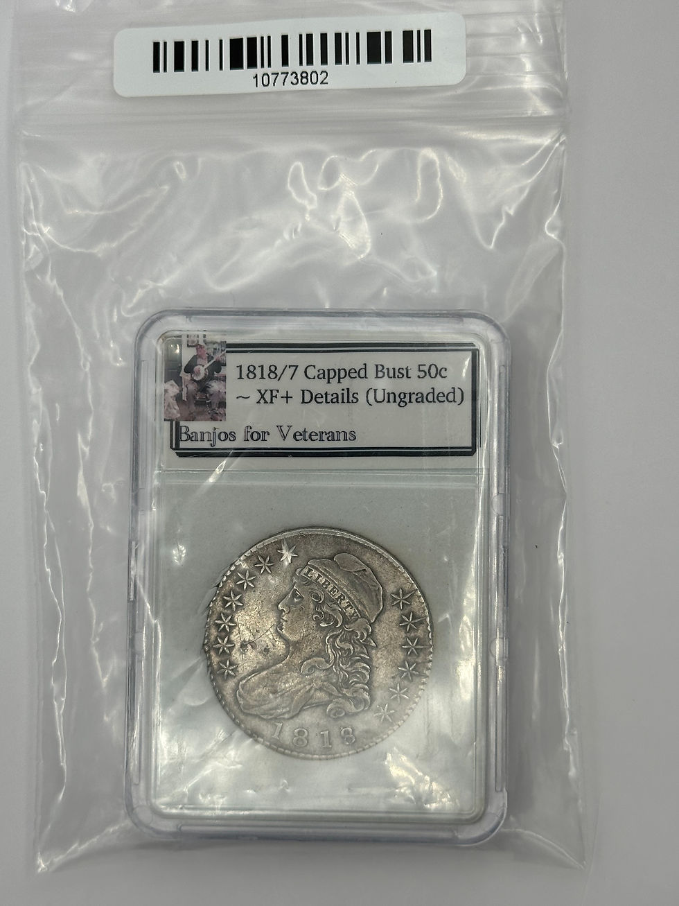 Thumbnail: 1818/7 50C Large 8 (Raw/Uncertified) ~XF+ (SILVER)
