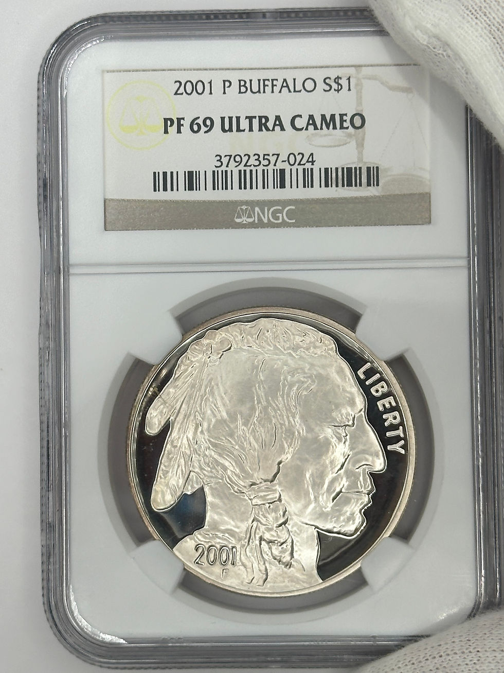 Thumbnail: 2001-P American Buffalo Silver Dollar NGC PF69 ULTRA CAMEO