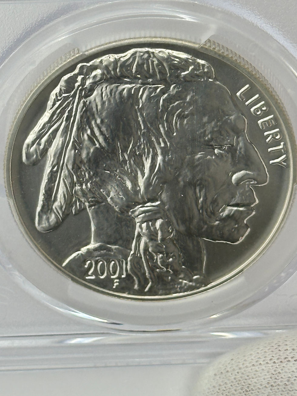 Thumbnail: 2001 D American Buffalo Silver Dollar PCGS MS-70 Black Diamond Label