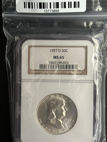 1957 D Franklin Half Dollar NGC MS65 | Banjos For Veterans