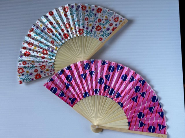 Folding Hand Fans by Australian Surface Designer Tammy de Zilva of Loopla