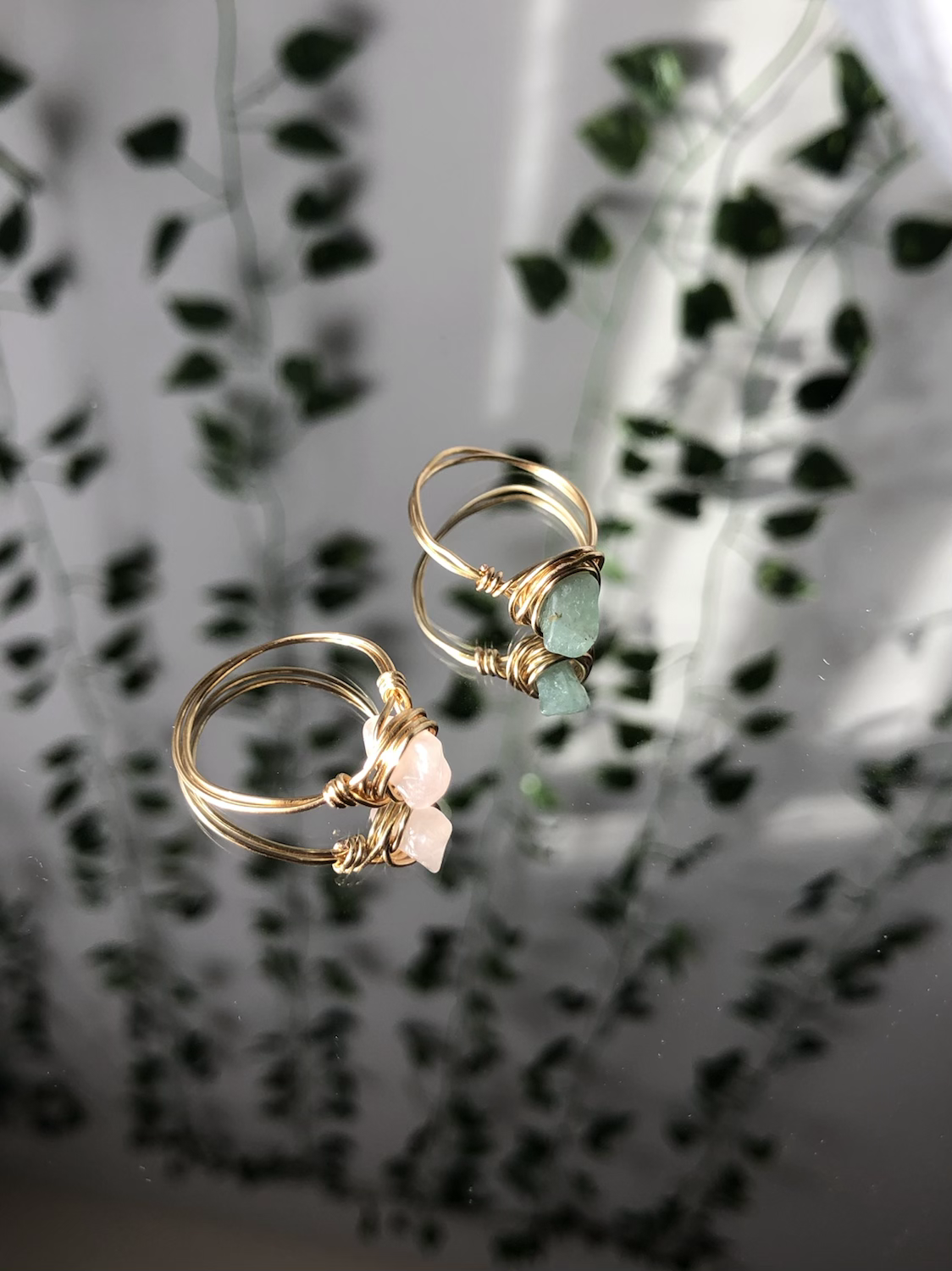 Wire Wrapped Ring Pair