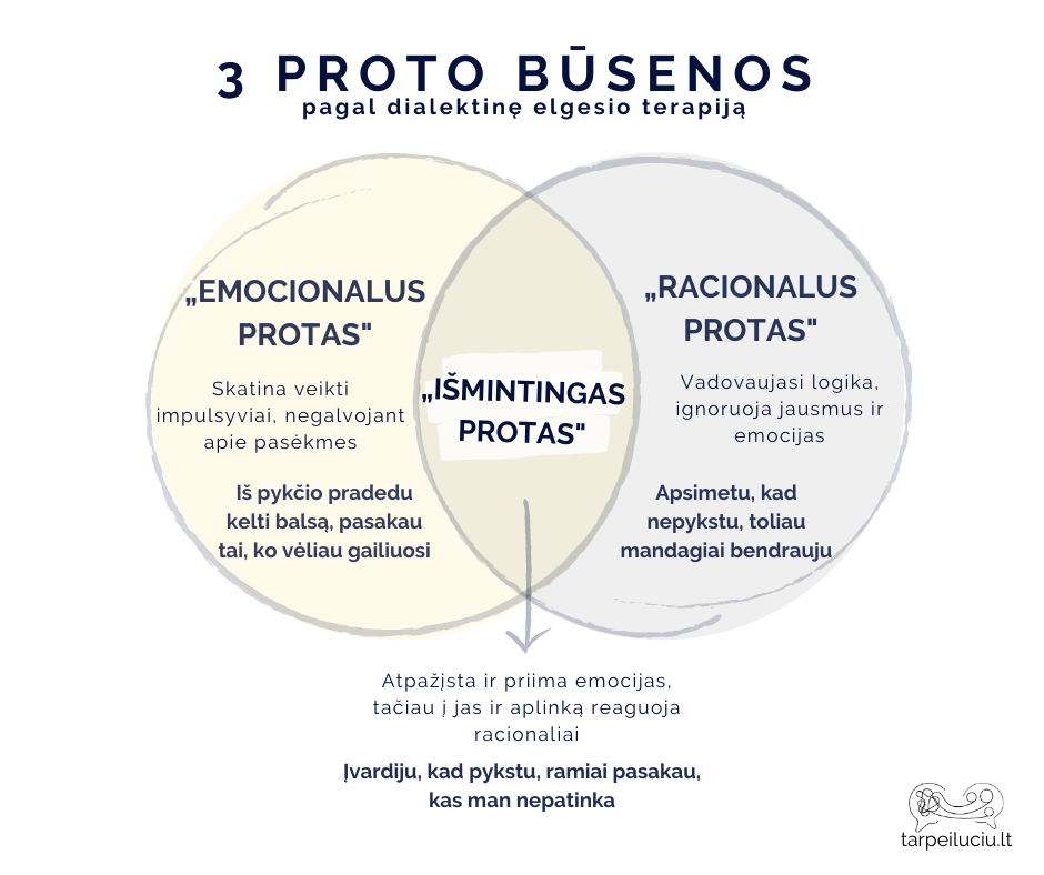 3 proto būsenos pagal DBT