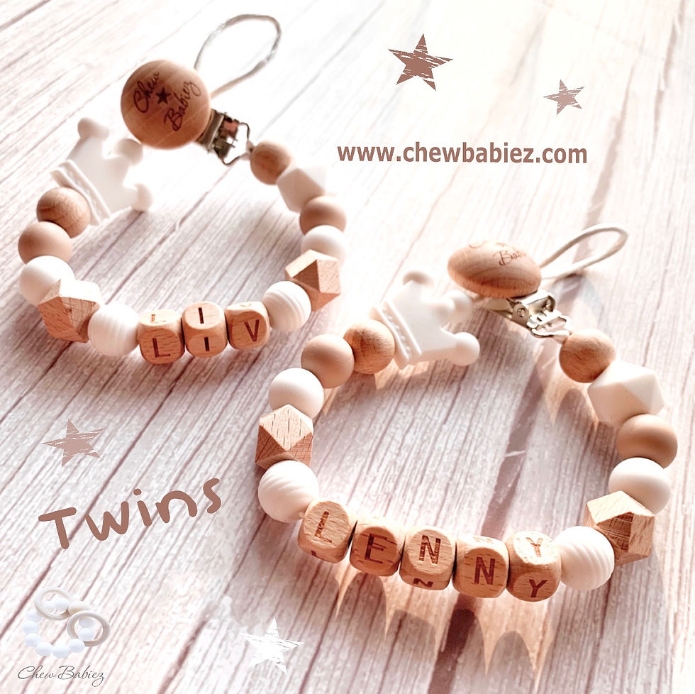 תמונה ממוזערת: Chew Babiez | מחזיק מוצץ עם שם | שרשרת למוצץ