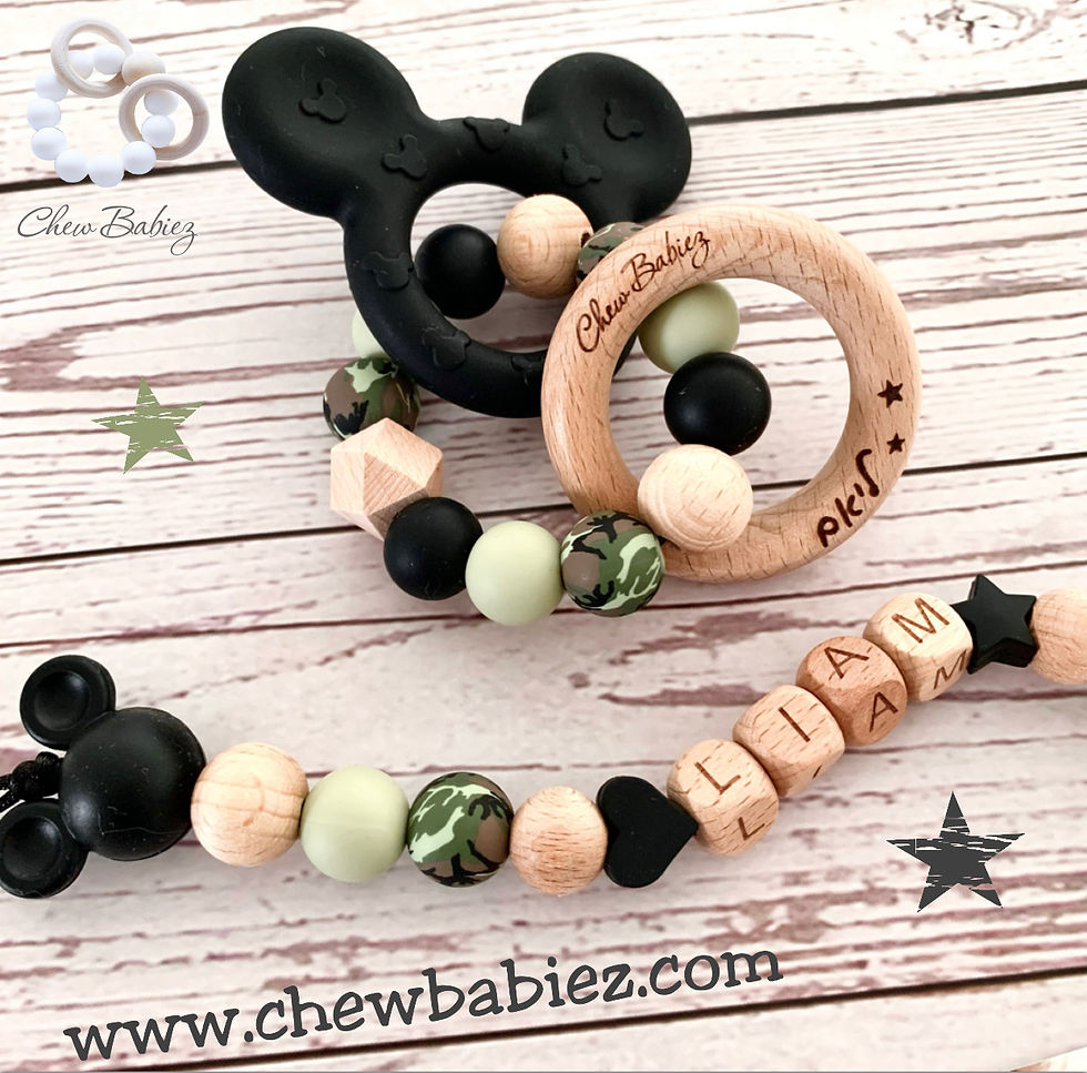 תמונה ממוזערת: נשכן לתינוק | עיצוב אישי | מחזיק מוצץ | chew babiez