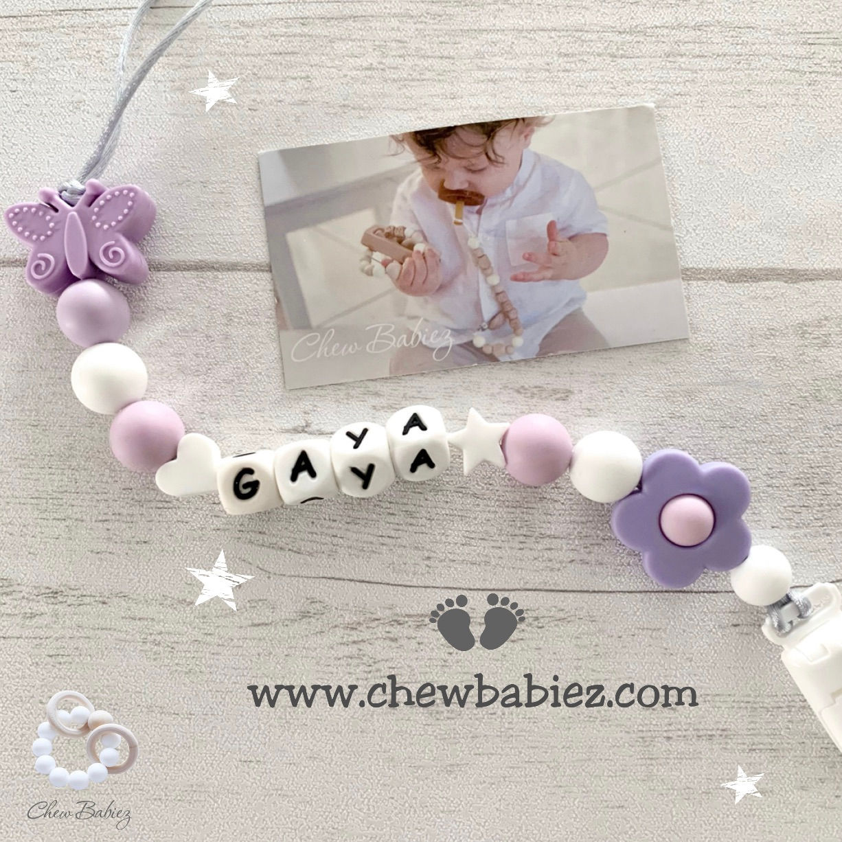 קליפס מחזיק מוצץ דגם גיאה