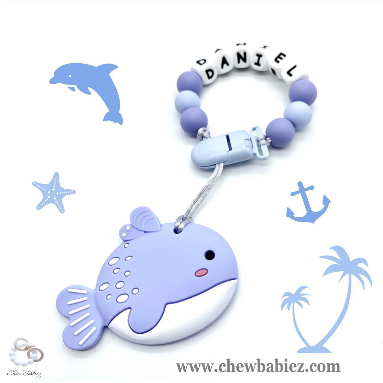 מחזיק מוצץ נשכן דגם דג קטן