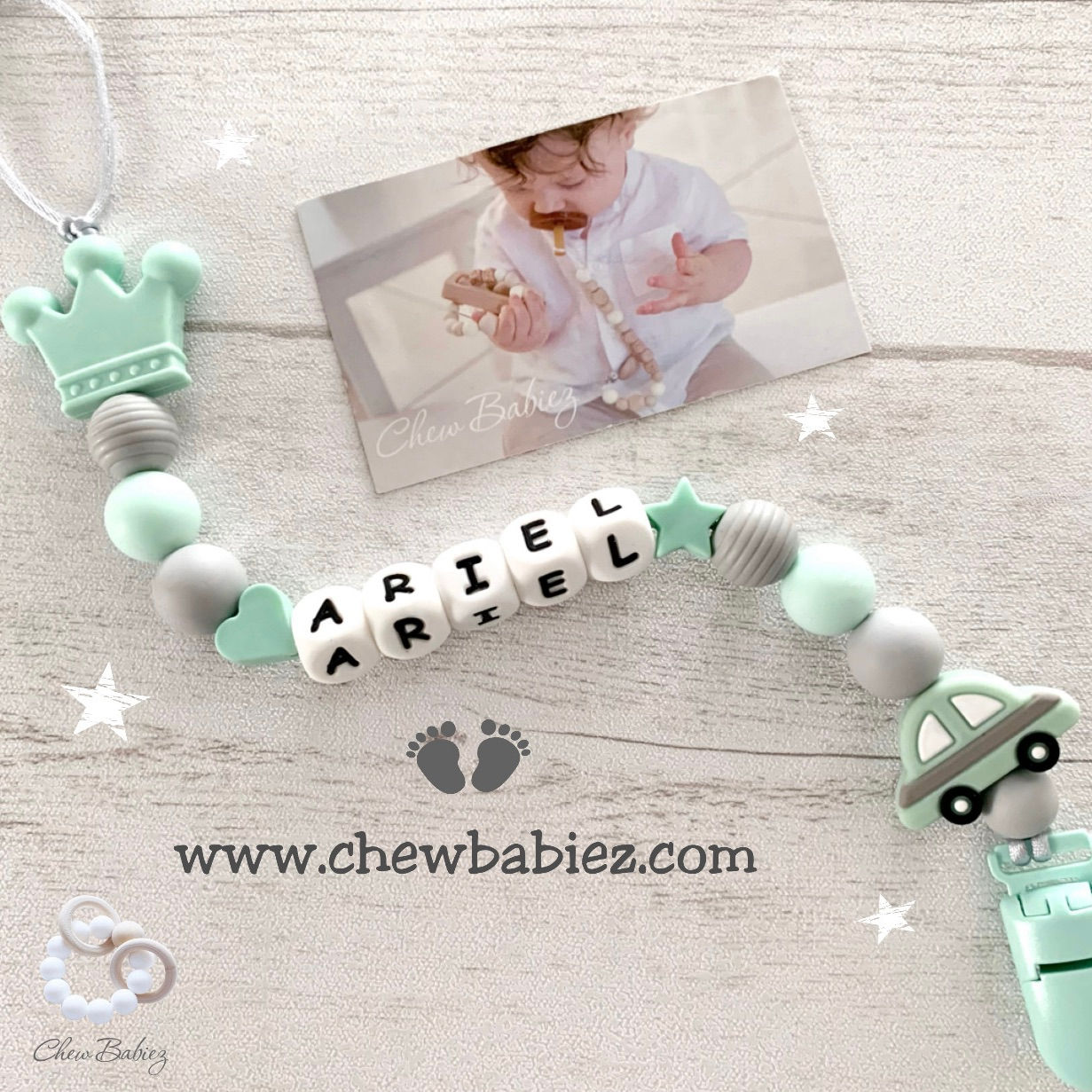 קליפס מחזיק מוצץ דגם אריאל