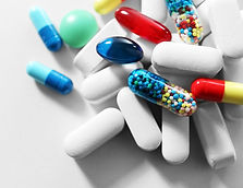 Colorful pills and tablets