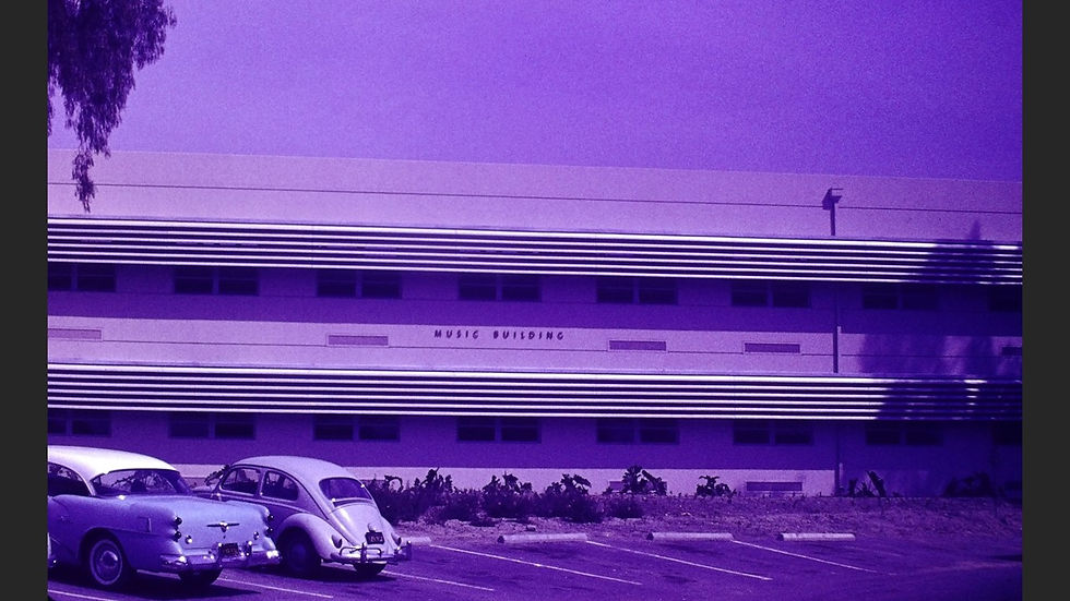 Whittier College music bldg - Film processed Apr, 1963