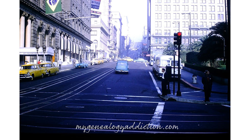 Geary Street & Powell, San Francisco - Film processed Dec, 1958