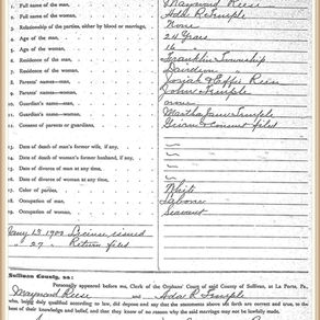 Maynard Reese and Ada Temple marriage