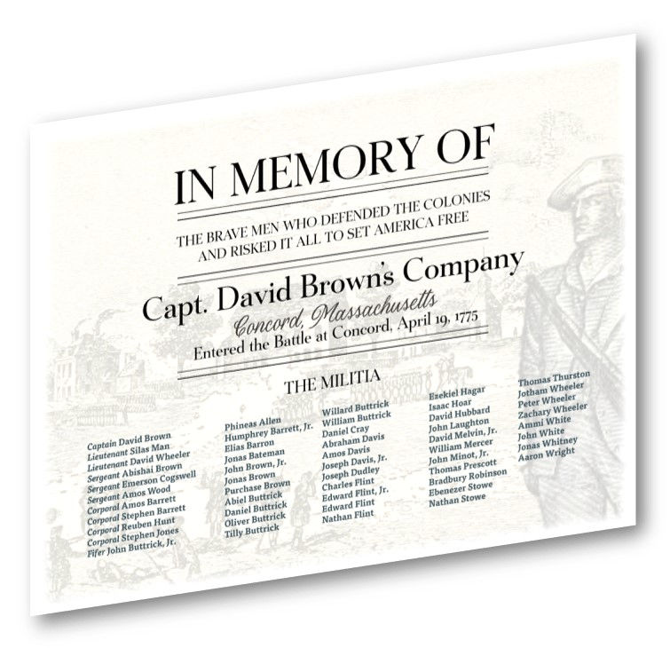 Roster of Capt. David Brown's Company, Concord, Mass. Militia & Minutemen 1775