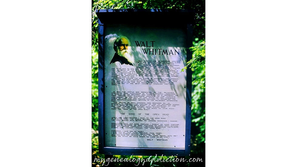 Walt Whitman sign - Film processed June, 1958