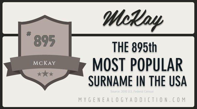 Mckay, ranked 895th among the most common surnames in the USA