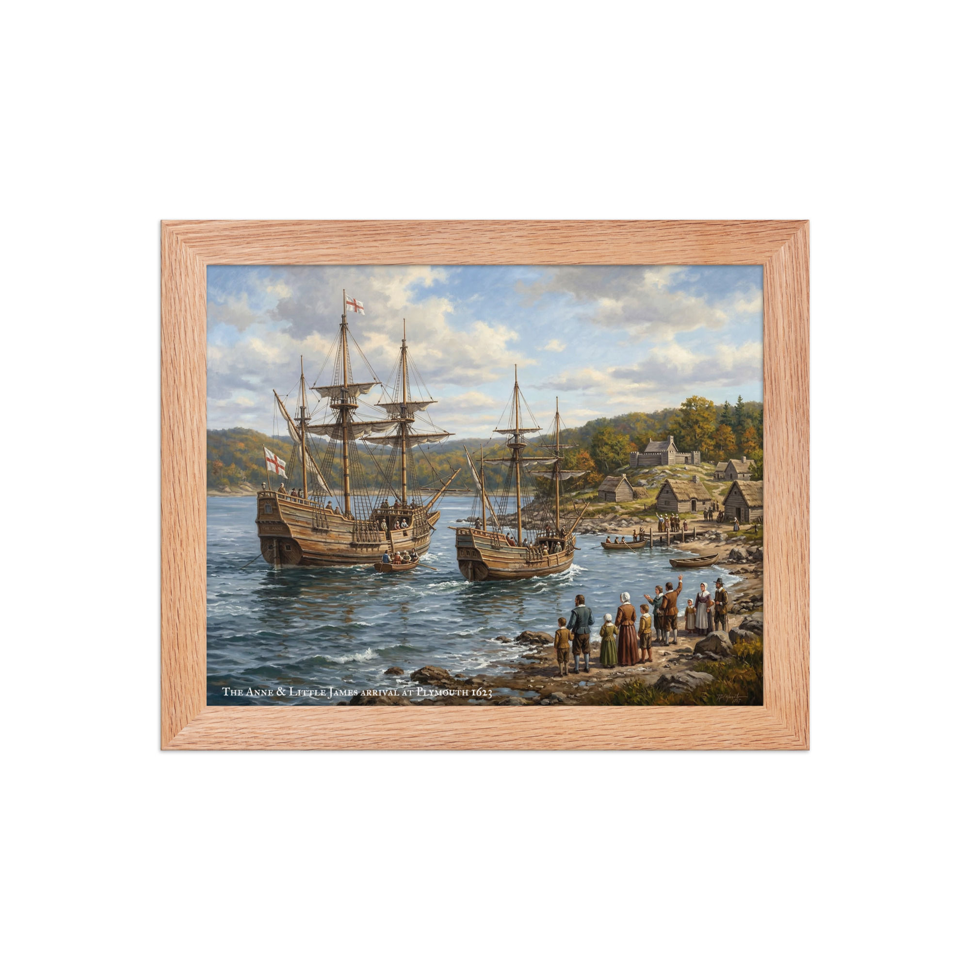 The Anne & Little James Arrival at Plymouth 1623 Framed poster