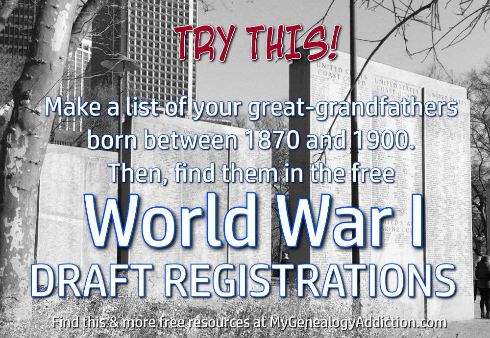 Search the World War I Draft Registrations online free