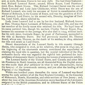 English Ancestry of the Leonard Family