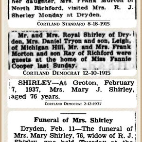 Mary J. (Brooks) Shirley memorabilia