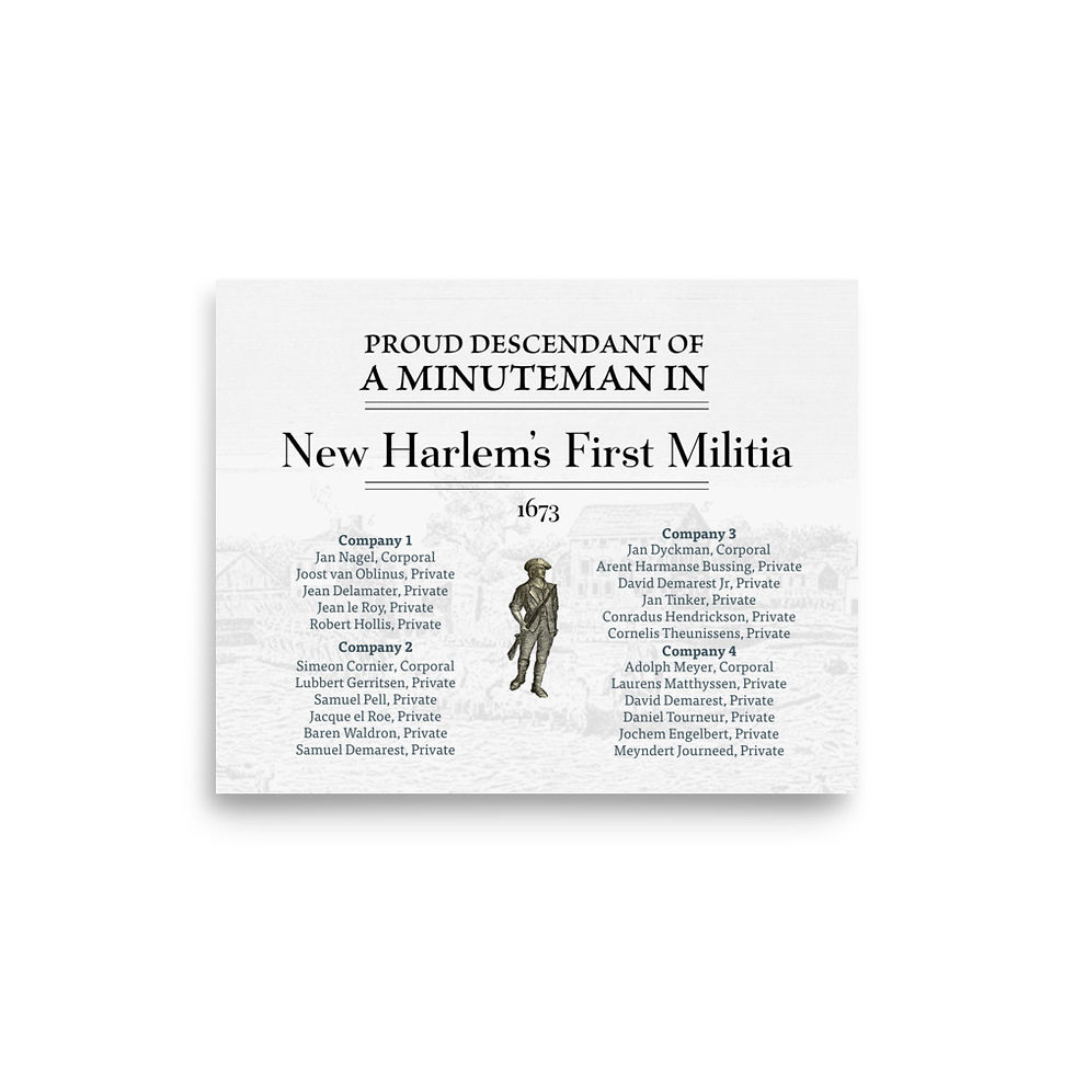 Thumbnail: Harlem's First Militia Minuteman Descendant Certificate Poster