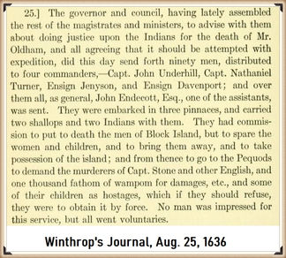 John Underhill in Winthrop's Journal