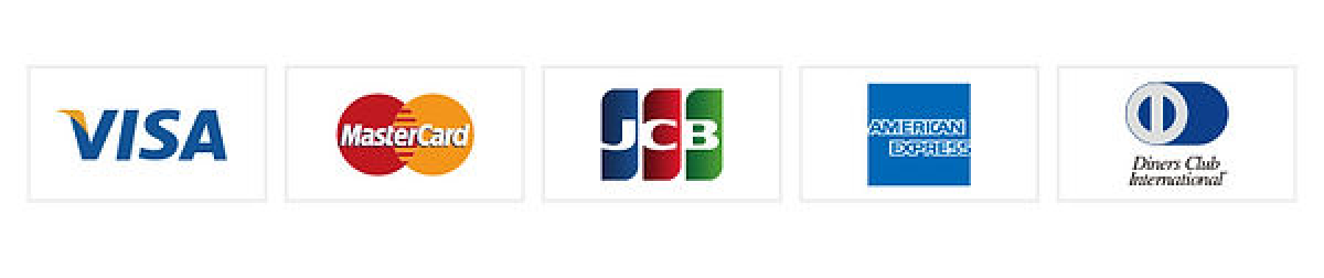 VISA, MasterCard, JCB, AMERICAN EXPRESS, Diners Club