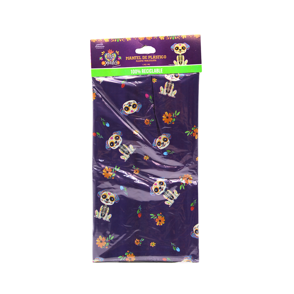 Mantel de plástico Día de Muertos Perro 2.44 x 1 m (Granmark)