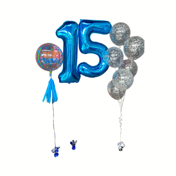 Numero 15 azul y plata