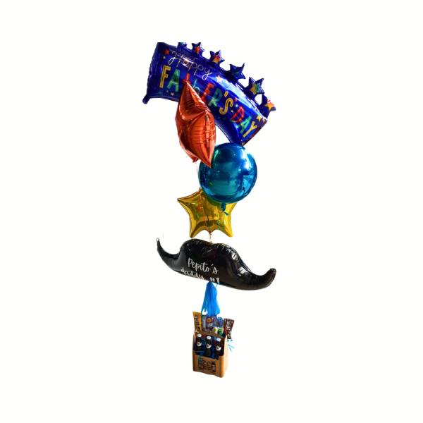 Arreglo bigotes y estrellas papa