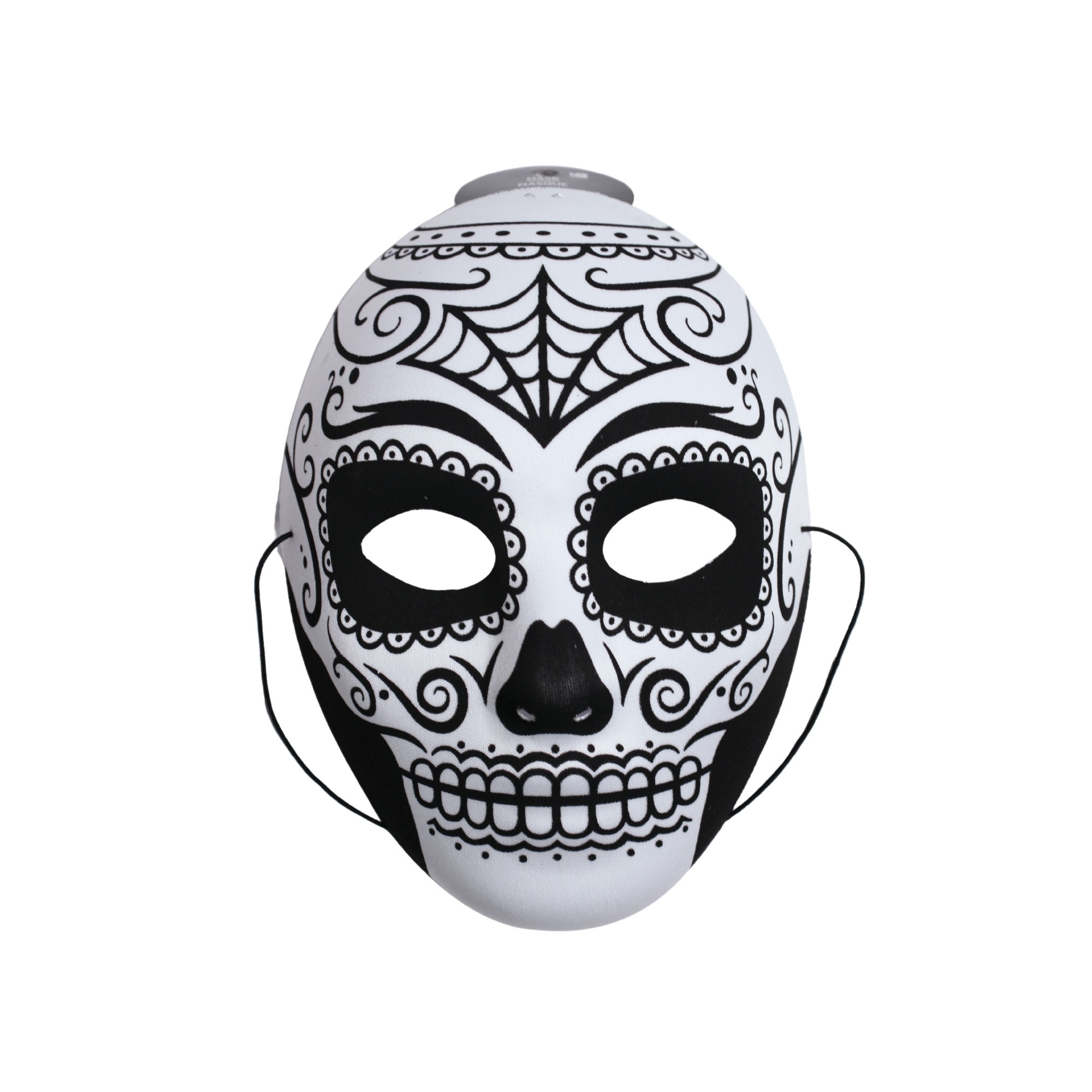 Máscara calavera Día de Muertos blanca y negra