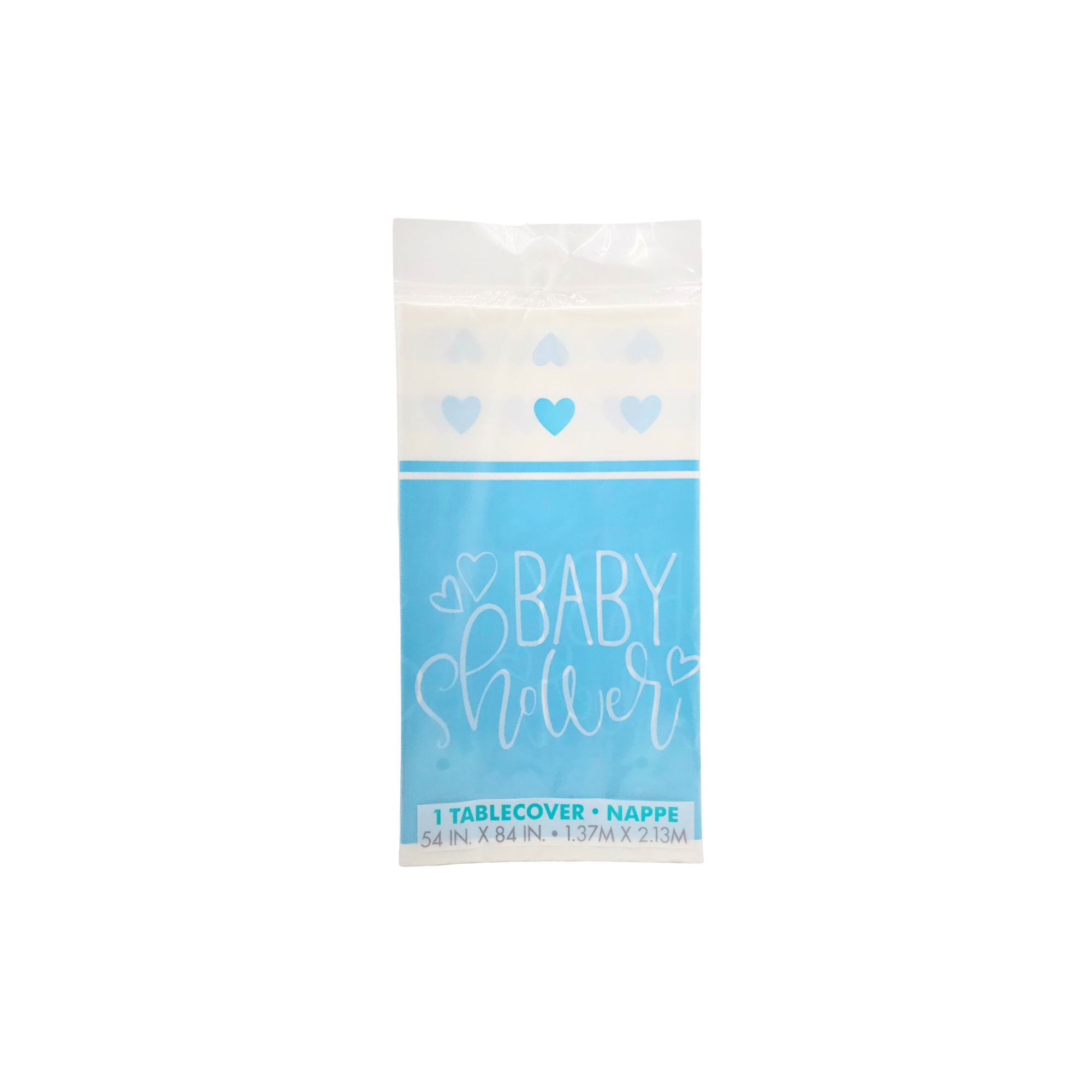 Mantel Baby Shower corazones azules 137 x 213 cm