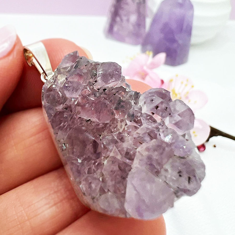 Miniatură: Set din Ametist, druza unicat montura argint