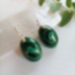 Cercei Malachit natural, cu montura argint